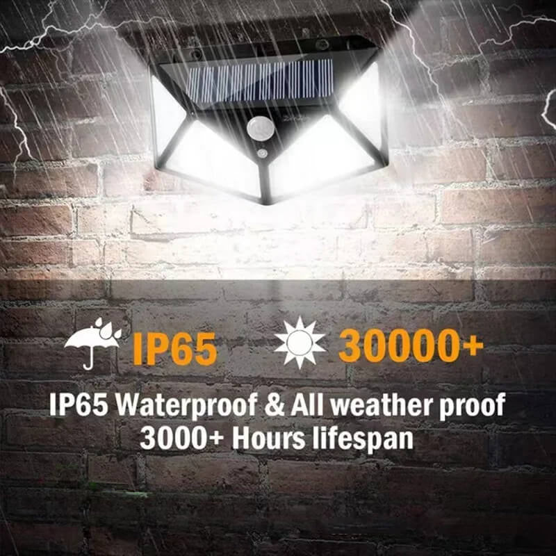 100 LED Solar Motion Sensor Wall Lights
