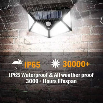 100 LED Solar Motion Sensor Wall Lights