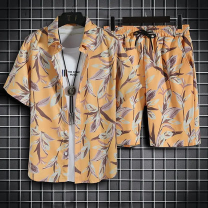 Men's Quick Dry 2-Piece Hawaiian Shirt & Shorts Set