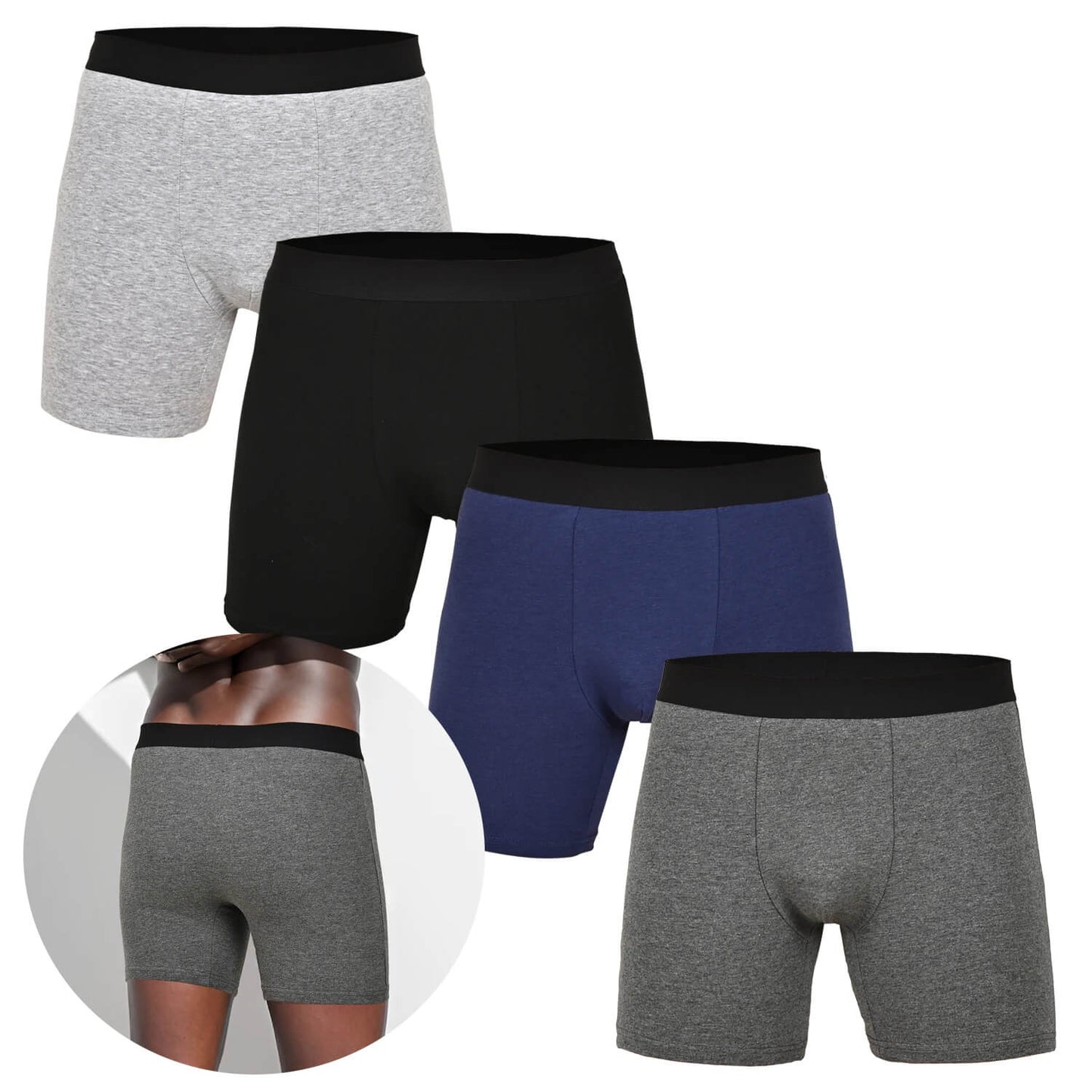  Mid-Length Men's Cotton Boxer Shorts