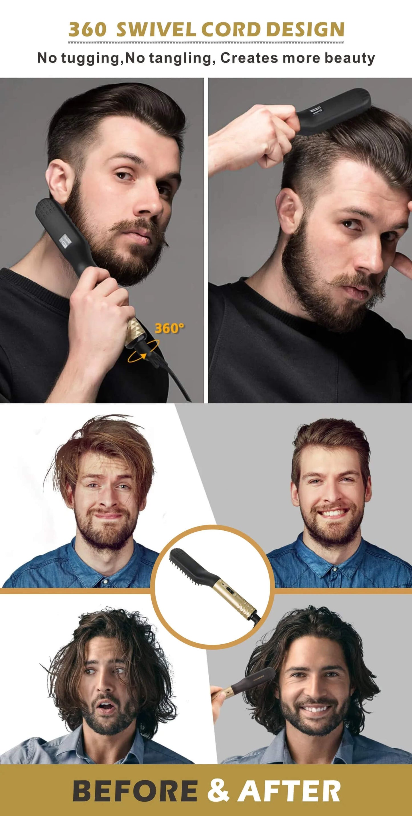 Professional 2-in-1 Hair & Beard Straightening Comb