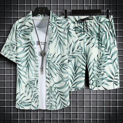 Men's Quick Dry 2-Piece Hawaiian Shirt & Shorts Set