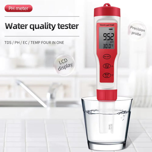 4-in-1 Digital Water Quality Tester – pH / EC / TDS / TEMP