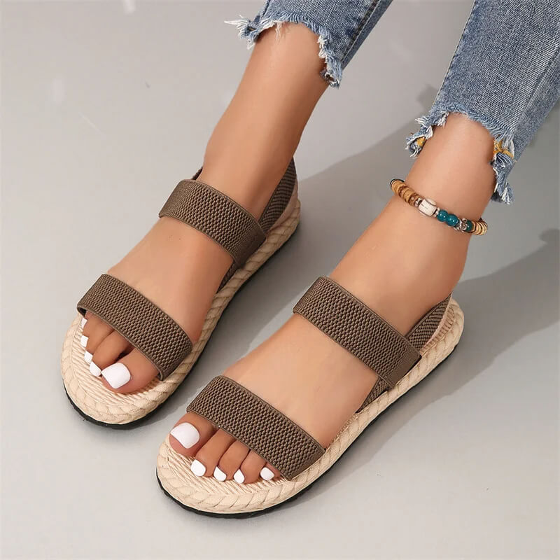 Women's Trendy Anti-Slip Multi-Color Elastic Flat Sandals