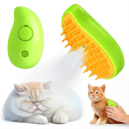 Steamy Paws: 3-in-1 Electric Pet Grooming Brush