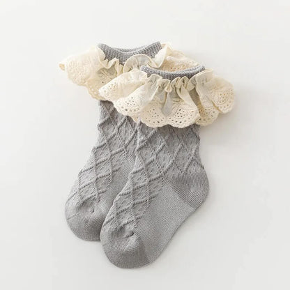 Newborn Baby Girls Ruffled Long Socks