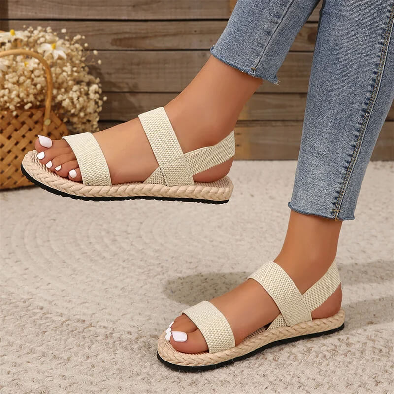 Women's Trendy Anti-Slip Multi-Color Elastic Flat Sandals