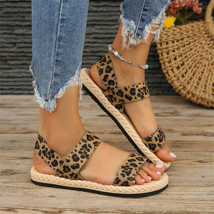 Women's Trendy Anti-Slip Multi-Color Elastic Flat Sandals