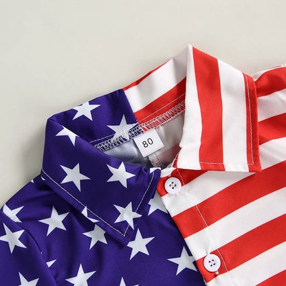 Toddler Baby Boy | Presidential American Flag Shirt & Shorts Set