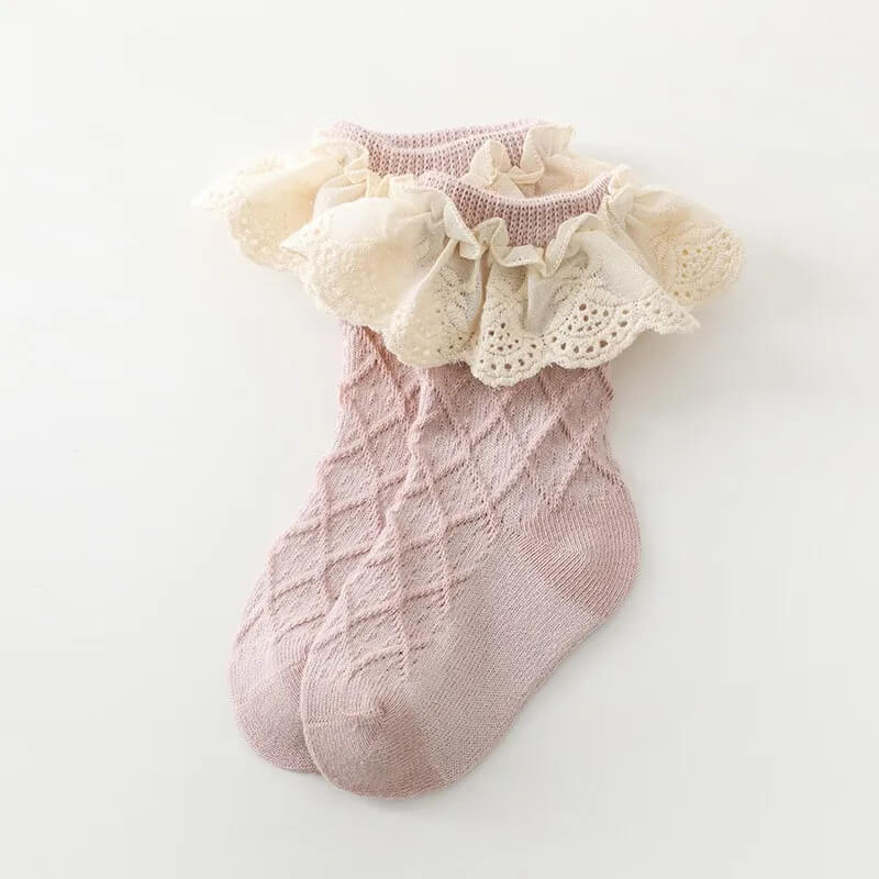 Newborn Baby Girls Ruffled Long Socks