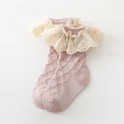 Newborn Baby Girls Ruffled Long Socks