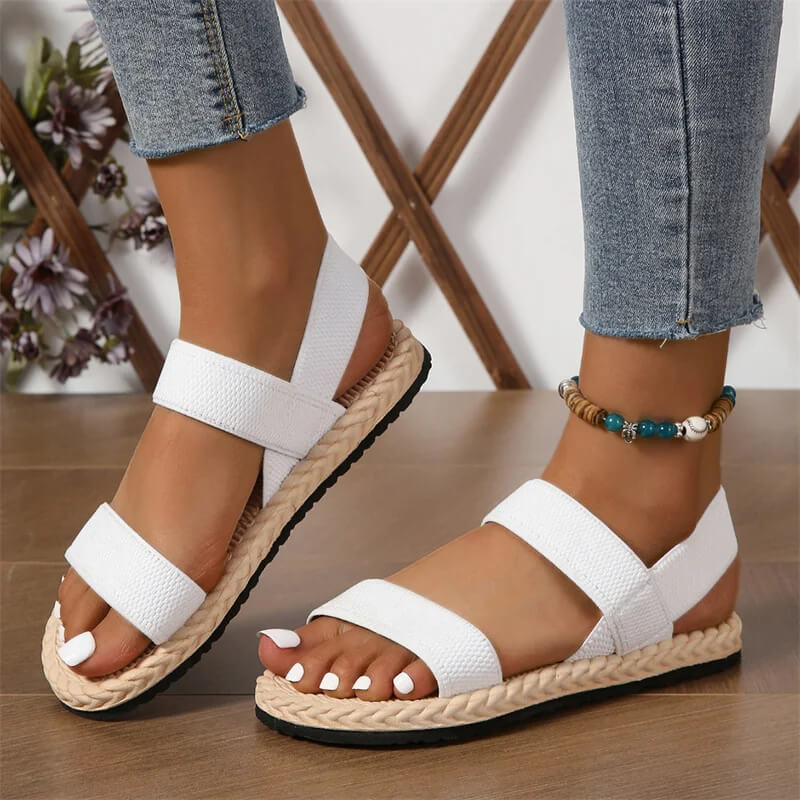 Women's Trendy Anti-Slip Multi-Color Elastic Flat Sandals