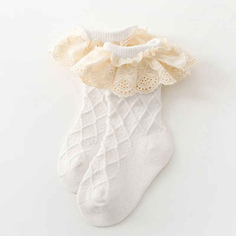 Newborn Baby Girls Ruffled Long Socks